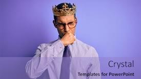  Presentation with king crown - Amazing presentation having young-handsome-african-american-man backdrop and a light blue colored foreground