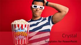  Presentation with movie - Theme enhanced with young-handsome-african-american-man background and a crimson colored foreground