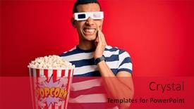  Presentation with african american dental - Beautiful presentation featuring young-handsome-african-american-man backdrop and a red colored foreground