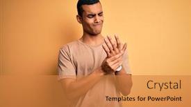  Presentation with inflammation - Presentation theme consisting of young-handsome-african-american-man background and a gold colored foreground