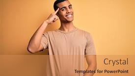  Presentation with great idea - Amazing presentation theme having young-handsome-african-american-man backdrop and a coral colored foreground