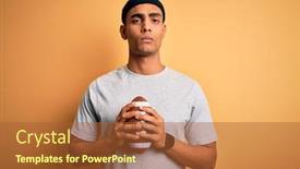  Presentation with african american church - Cool new slide set with young-handsome-african-american-man backdrop and a red colored foreground