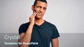  Presentation with african american dental - Audience pleasing PPT layouts consisting of young-handsome-african-american-man backdrop and a navy blue colored foreground