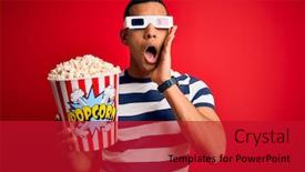  Presentation with movie - Slide set enhanced with young-handsome-african-american-man background and a crimson colored foreground