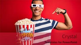  Presentation with proud american - Colorful PPT layouts enhanced with young-handsome-african-american-man backdrop and a crimson colored foreground