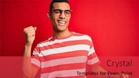  Presentation with american music - Presentation consisting of young-handsome-african-american-man background and a red colored foreground
