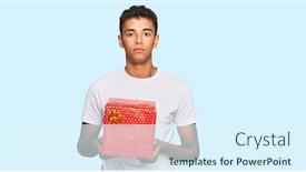  Presentation with attitude - PPT theme consisting of young-handsome-african-american-man background and a sky blue colored foreground