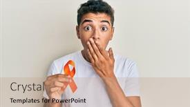  Presentation with awareness - Beautiful slides featuring young-handsome-african-american-man backdrop and a coral colored foreground