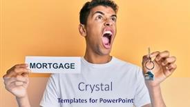  Presentation with mortgage - PPT layouts featuring young-handsome-african-american-man background and a sky blue colored foreground