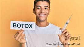  Presentation with botox - Audience pleasing slide set consisting of young-handsome-african-american-man backdrop and a coral colored foreground