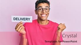  Presentation with proud american - Presentation consisting of young-handsome-african-american-man background and a coral colored foreground