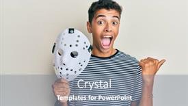  Presentation with hockey - Audience pleasing slide deck consisting of young-handsome-african-american-man backdrop and a gray colored foreground