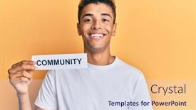  Presentation with american - Slide deck having young-handsome-african-american-man background and a sky blue colored foreground