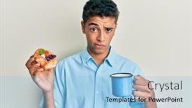  Presentation with drinking problem - Cool new slide set with young-handsome-african-american-man backdrop and a light blue colored foreground