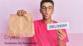  Presentation with paper making - Beautiful PPT layouts featuring young-handsome-african-american-man backdrop and a coral colored foreground