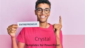  Presentation with entrepreneur - Slide deck with young-handsome-african-american-man background and a coral colored foreground