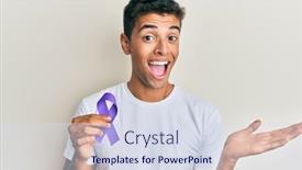  Presentation with awareness - PPT layouts enhanced with young-handsome-african-american-man background and a sky blue colored foreground