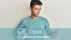  Presentation with american football - Slide set featuring young-handsome-african-american-man background and a seafoam green colored foreground