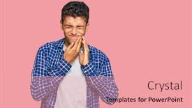  Presentation with african american dental - Slide deck featuring young-handsome-african-american-man background and a coral colored foreground