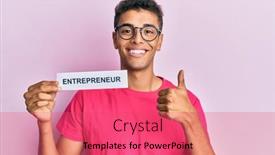  Presentation with entrepreneur - Presentation design consisting of young-handsome-african-american-man background and a red colored foreground