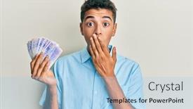  Presentation with swedish - Slide deck having young-handsome-african-american-man background and a light blue colored foreground