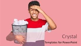  Presentation with bin - Audience pleasing slide set consisting of young-handsome-african-american-man backdrop and a coral colored foreground