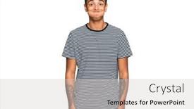  Presentation with american graduation african education - Slide set with young-handsome-african-american-man background and a light gray colored foreground