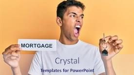  Presentation with mortgage - Presentation theme with young-handsome-african-american-man background and a sky blue colored foreground