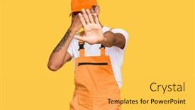  Presentation with handyman - Presentation featuring young-handsome-african-american-man background and a yellow colored foreground