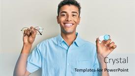  Presentation with cool - Slides featuring young-handsome-african-american-man background and a light blue colored foreground