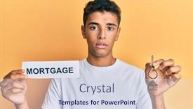  Presentation with mortgage - Audience pleasing PPT theme consisting of young-handsome-african-american-man backdrop and a sky blue colored foreground