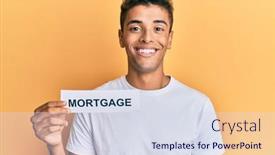  Presentation with mortgage - Slides featuring young-handsome-african-american-man background and a sky blue colored foreground