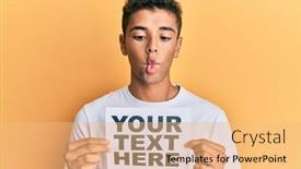  Presentation with american - Cool new presentation theme with young-handsome-african-american-man backdrop and a coral colored foreground