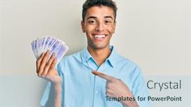  Presentation with swedish - Presentation theme having young-handsome-african-american-man background and a light blue colored foreground