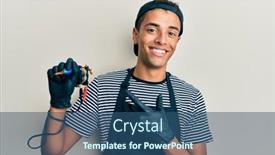  Presentation with american - Slide deck consisting of young-handsome-african-american-man background and a ocean colored foreground