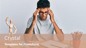  Presentation with stress - Amazing slide set having young-handsome-african-american-man backdrop and a coral colored foreground