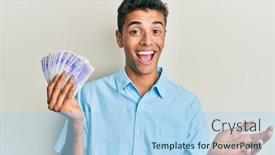  Presentation with swedish - Presentation design featuring young-handsome-african-american-man background and a light blue colored foreground