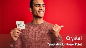  Presentation with yes - Presentation enhanced with young-handsome-african-american-man background and a tawny brown colored foreground