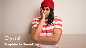  Presentation with wool - Presentation design featuring young-handsome-african-american-man background and a coral colored foreground