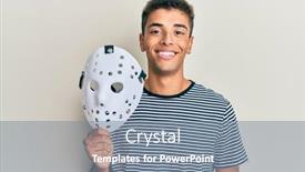  Presentation with hockey - Presentation design having young-handsome-african-american-man background and a gray colored foreground