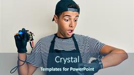  Presentation with time machine - Presentation enhanced with young-handsome-african-american-man background and a ocean colored foreground