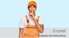  Presentation with handyman - Cool new presentation with young-handsome-african-american-man backdrop and a coral colored foreground