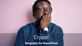  Presentation with pink nails - Beautiful slide set featuring young-handsome-african-american-man backdrop and a navy blue colored foreground