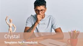  Presentation with health-care - Slide set featuring young-handsome-african-american-man background and a coral colored foreground