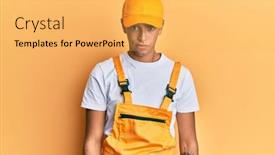  Presentation with handyman - Presentation featuring young-handsome-african-american-man background and a yellow colored foreground