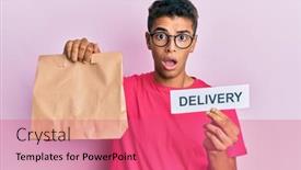  Presentation with paper bag - Cool new presentation with young-handsome-african-american-man backdrop and a coral colored foreground