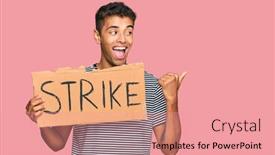  Presentation with african american - PPT theme consisting of young-handsome-african-american-man background and a coral colored foreground