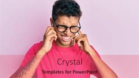  Presentation with noise - Amazing PPT theme having young-handsome-african-american-man backdrop and a coral colored foreground