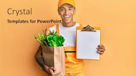  Presentation with ophthalmology african american models - Presentation with young-handsome-african-american-man background and a yellow colored foreground