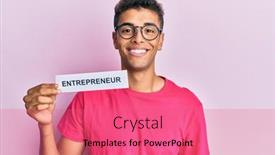  Presentation with entrepreneur - Audience pleasing presentation theme consisting of young-handsome-african-american-man backdrop and a coral colored foreground